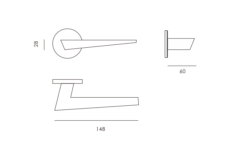 Minimalistisk matsort dørlåsdesign