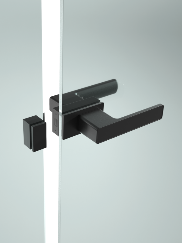 Matt black door handle para sa Glass door nga walay slim aluminum frame