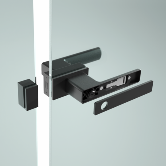 matt black door lock para sa Glass door na walang slim aluminum frame