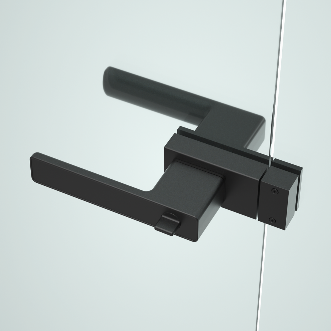 Zinc alloy matt black glass door handle