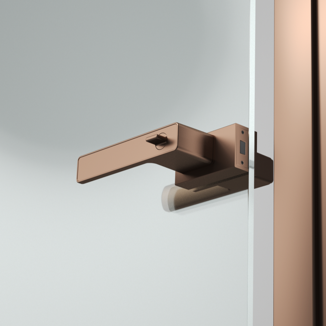 Satin champagne glass door handle