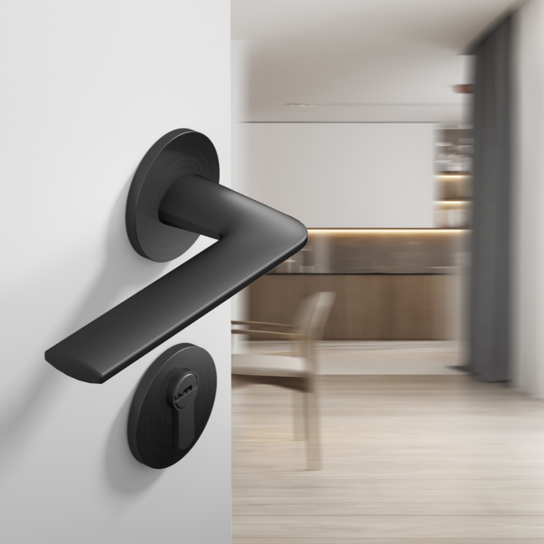 matt black wooden door handles