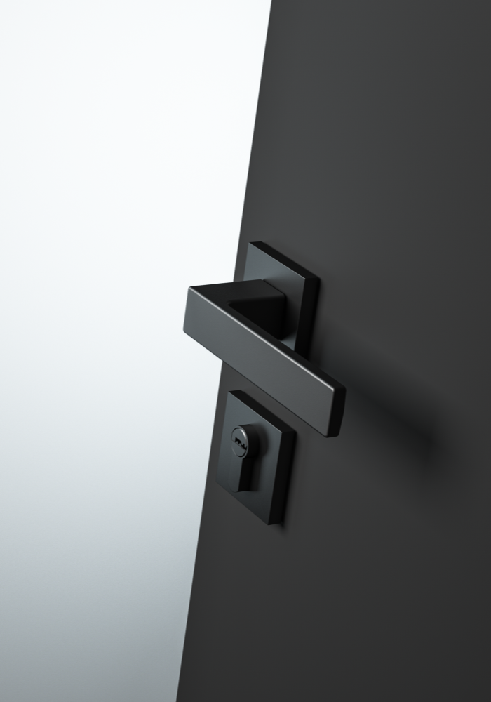 Matt black aluminum alloy wooden door square door handle