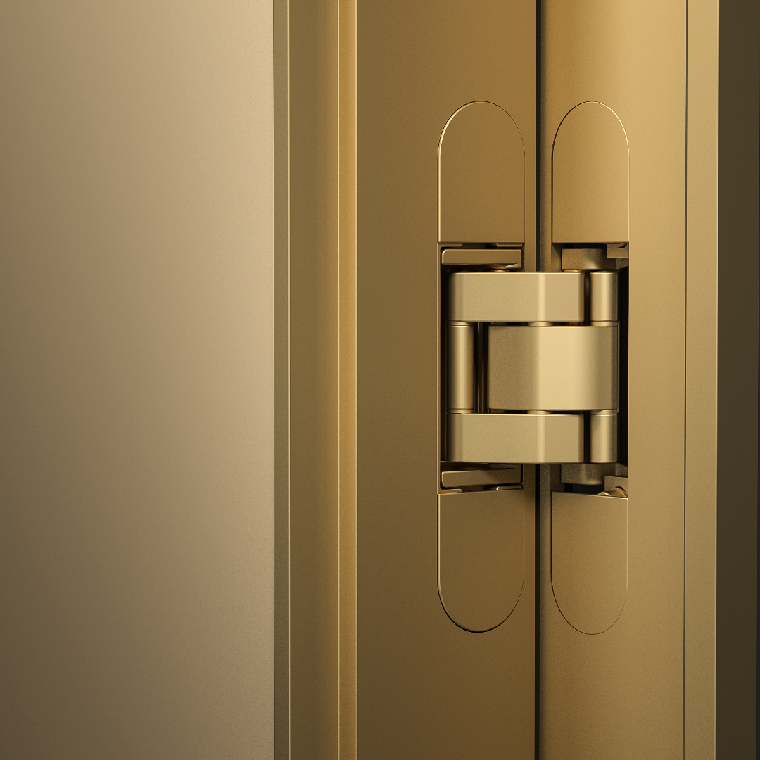 matt gold door hinge hardware at Yalis